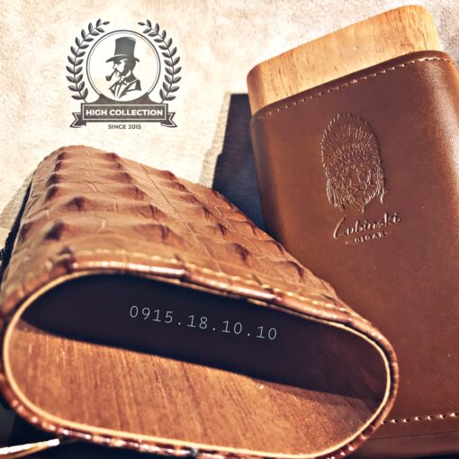 Ống Đựng Cigar Lubinski 3 Điếu Lõi Gỗ 5004