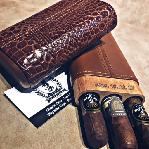 Ống Đựng Cigar Lubinski 3 Điếu Lõi Gỗ 5004