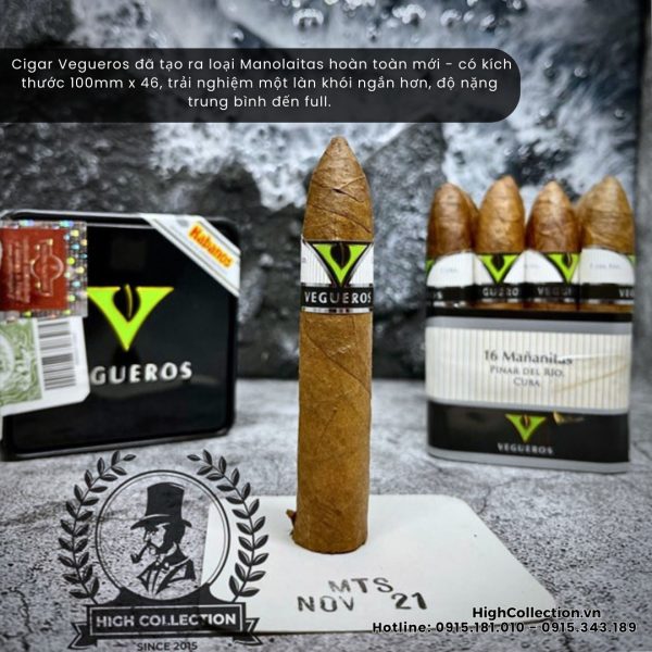 Cigar Vegueros 16 Tapados Hộp Sắt