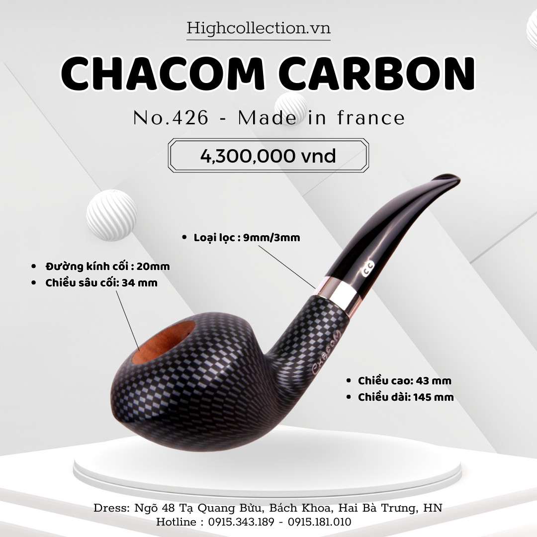 Tẩu gỗ Briar CHACOM Made In France 426