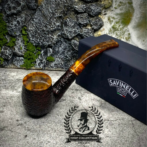 Tẩu Briar Savinelli Tortuga Rusticated 606KS