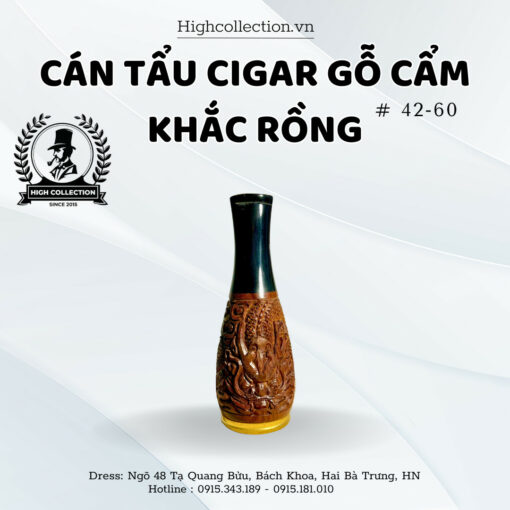 Cán Tẩu Cigar Gỗ Cẩm Khắc Rồng Ring 42-60
