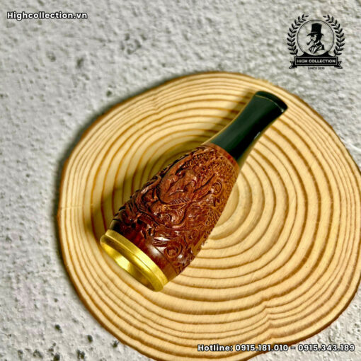 Cán Tẩu Cigar Gỗ Cẩm Khắc Rồng Ring 42-60