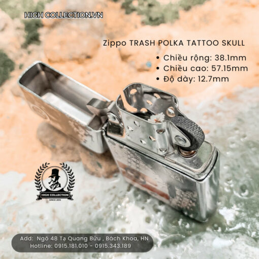 Zippo 29856 TRASH POLKA TATTOO SKULL