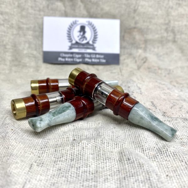 Cán Tẩu Cigar Đá Cẩm Thạch Bọc Đồng Ring 20