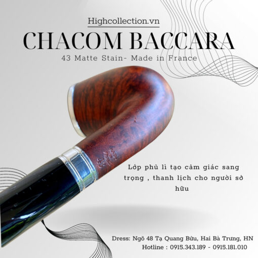 Tẩu Chacom Briar Baccara 43 Trơn Nâu Cán Cong