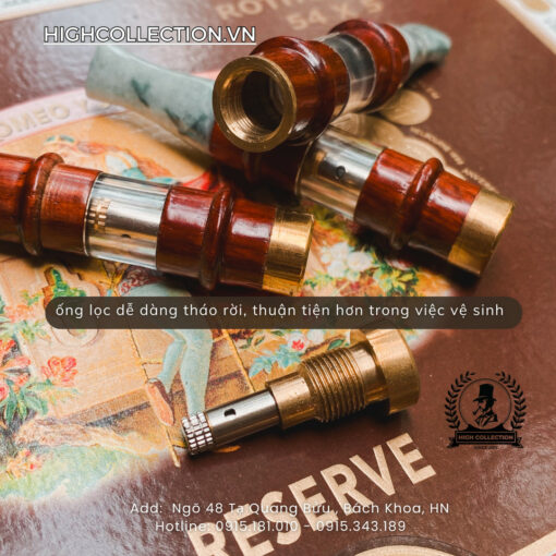 Cán Tẩu Cigar Đá Cẩm Thạch Bọc Đồng Ring 20