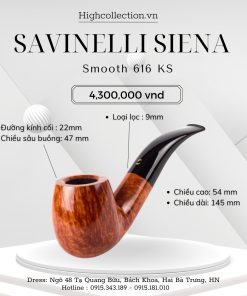 Tẩu Briar Savinelli Siena Smooth 616 KS