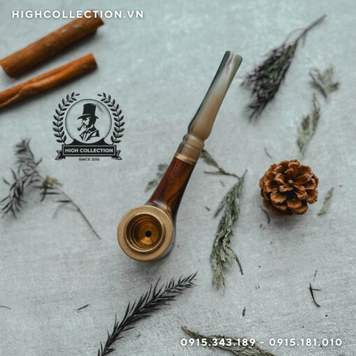 Tẩu Cigar Sừng Gỗ Bọc Đồng Đế Bằng Ring 42-60
