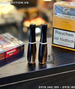 Cán Tẩu Cigar Sừng Bọc Đồng Đai Trắng Ring 26