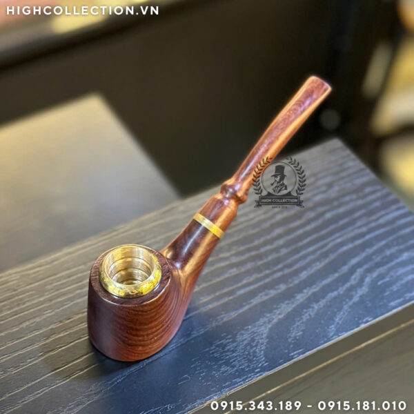 Tẩu Cigar Sừng Gỗ Bọc Đồng Đế Bằng Ring 42-60