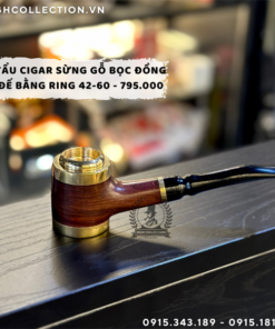 Tẩu Cigar Gỗ Bọc Đồng Đế Bằng Ring 42-60