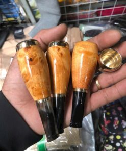 Cán Tẩu Cigar Sừng Gỗ Huyết Long Bọc Đồng Ring 42-60 (Lọc 9mm)