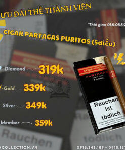 SALE SỐC CIGAR MINI PARTAGAS PURITOS (HỘP 5 ĐIẾU)